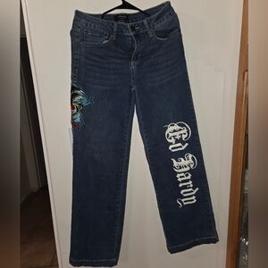 Ed Hardy women’s wide leg jeans waist size 26